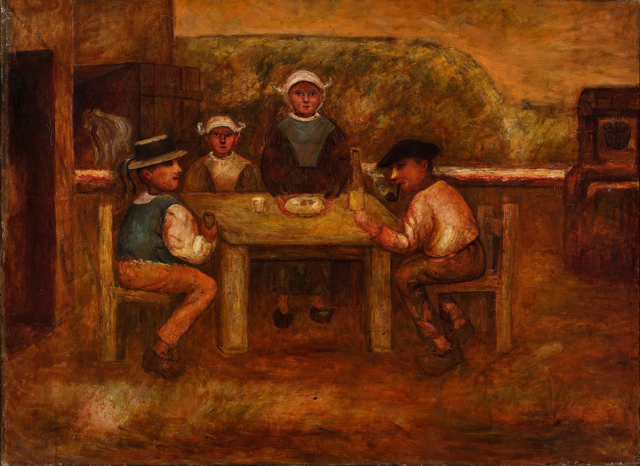 Posiłek chłopów autorstwa Tadeusz Makowski