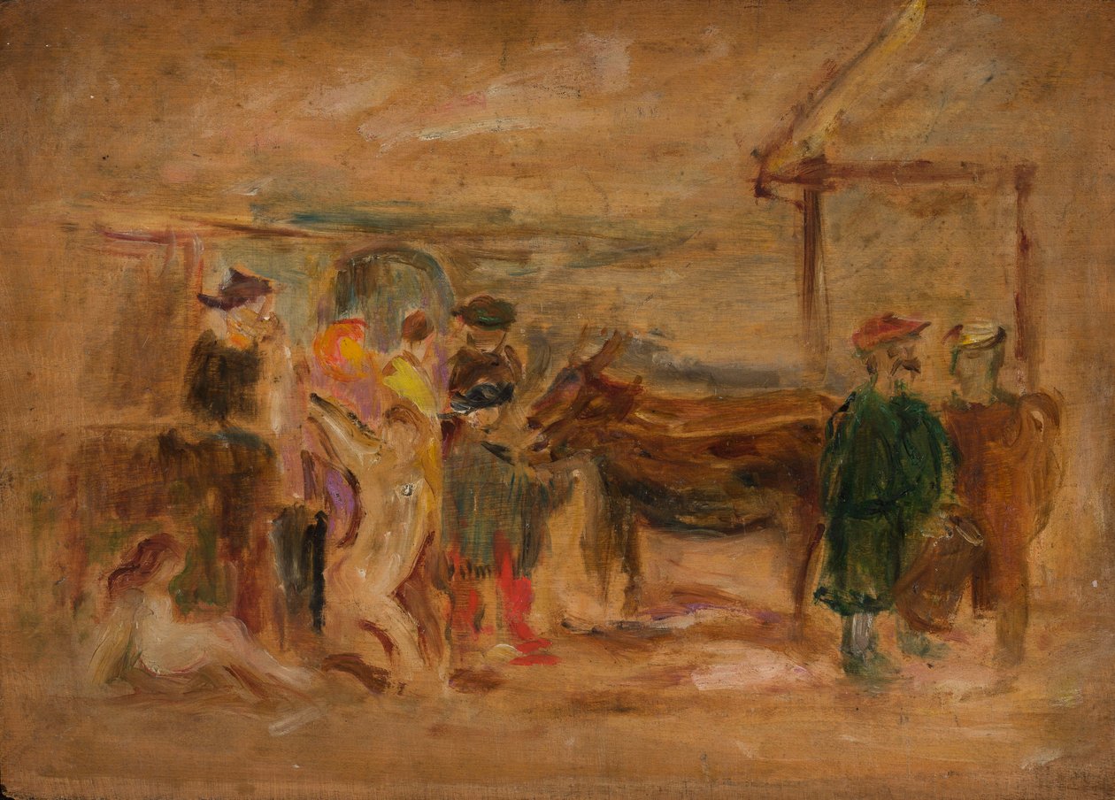 Scena figuralna z osłami autorstwa Tadeusz Makowski