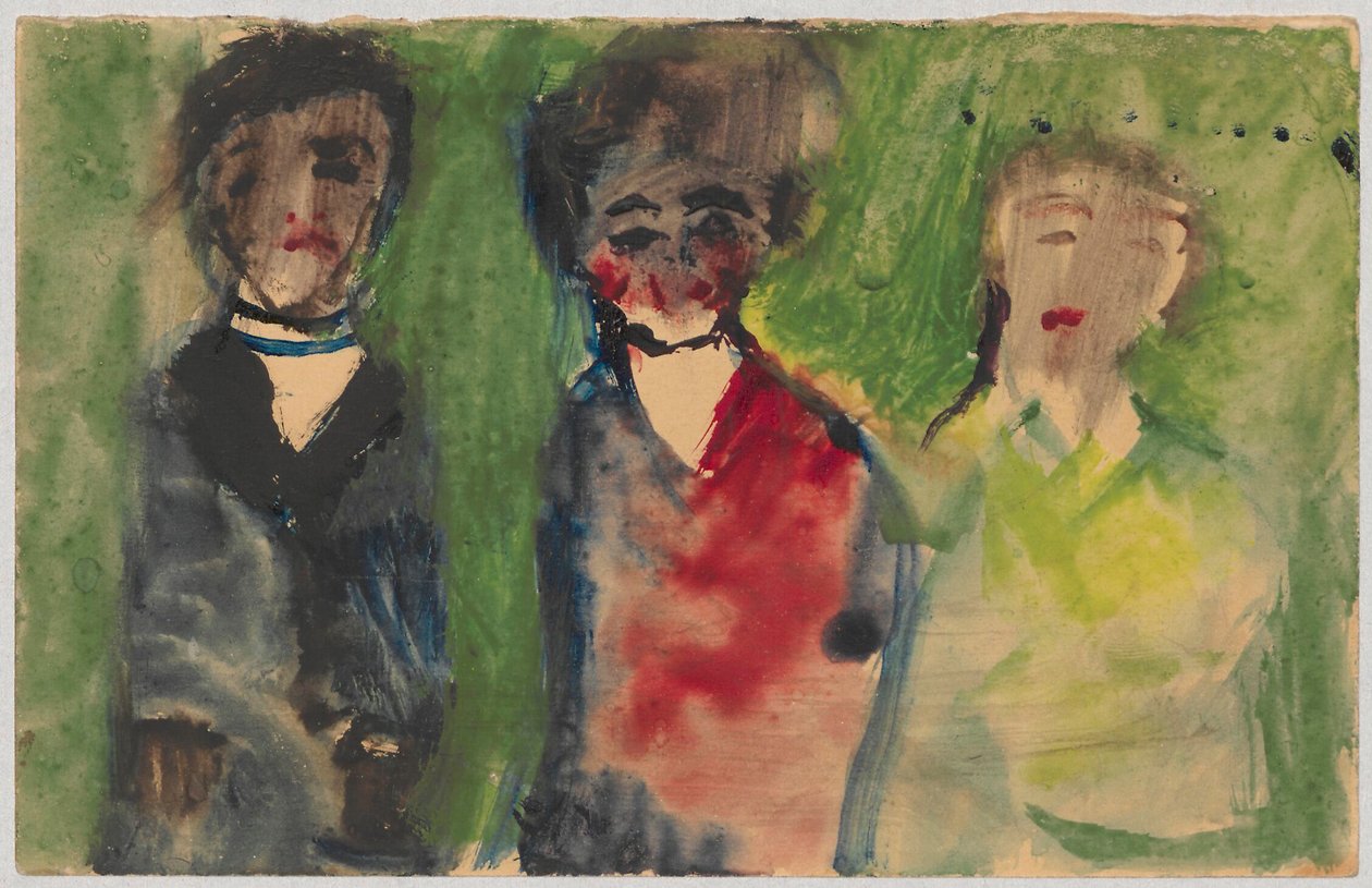 Drei weibliche Figuren in Abendkleidern autorstwa Tadeusz Makowski