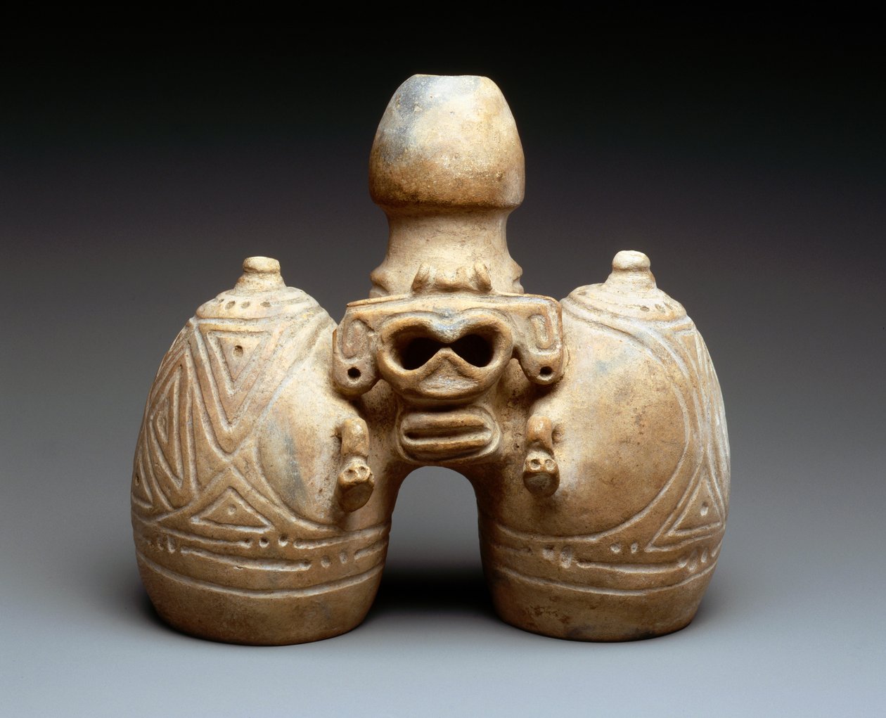 Naczynie z podwójnym wizerunkiem (ceramiczne) autorstwa Taino Culture