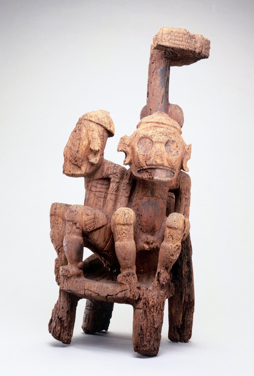 Zemi z bliźniaczymi figurkami (drewno) autorstwa Taino Culture