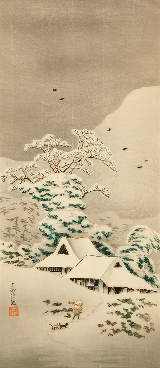 Sawatari w śniegu autorstwa Takahashi Hiroaki
