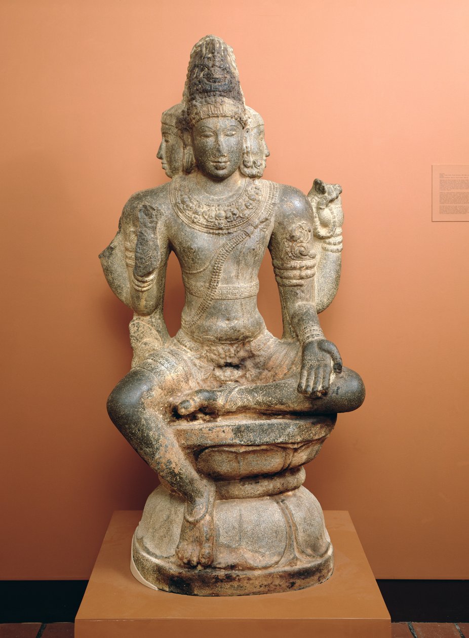 Shiva jako Mahesha lub Brahma (granit z zaprawą i czerwonym pigmentem) autorstwa Tamil Nadu Tamil Nadu