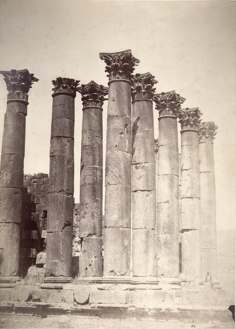 Świątynia Słońca, Jerash, 1875 autorstwa Tancrede Dumas