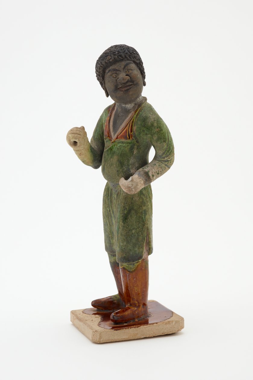 Pan młody, ok. 700-750 (ceramiczne z glazurą krzemianowo-ołowiową i malowanymi detalami) autorstwa Tang Dynasty Chinese School