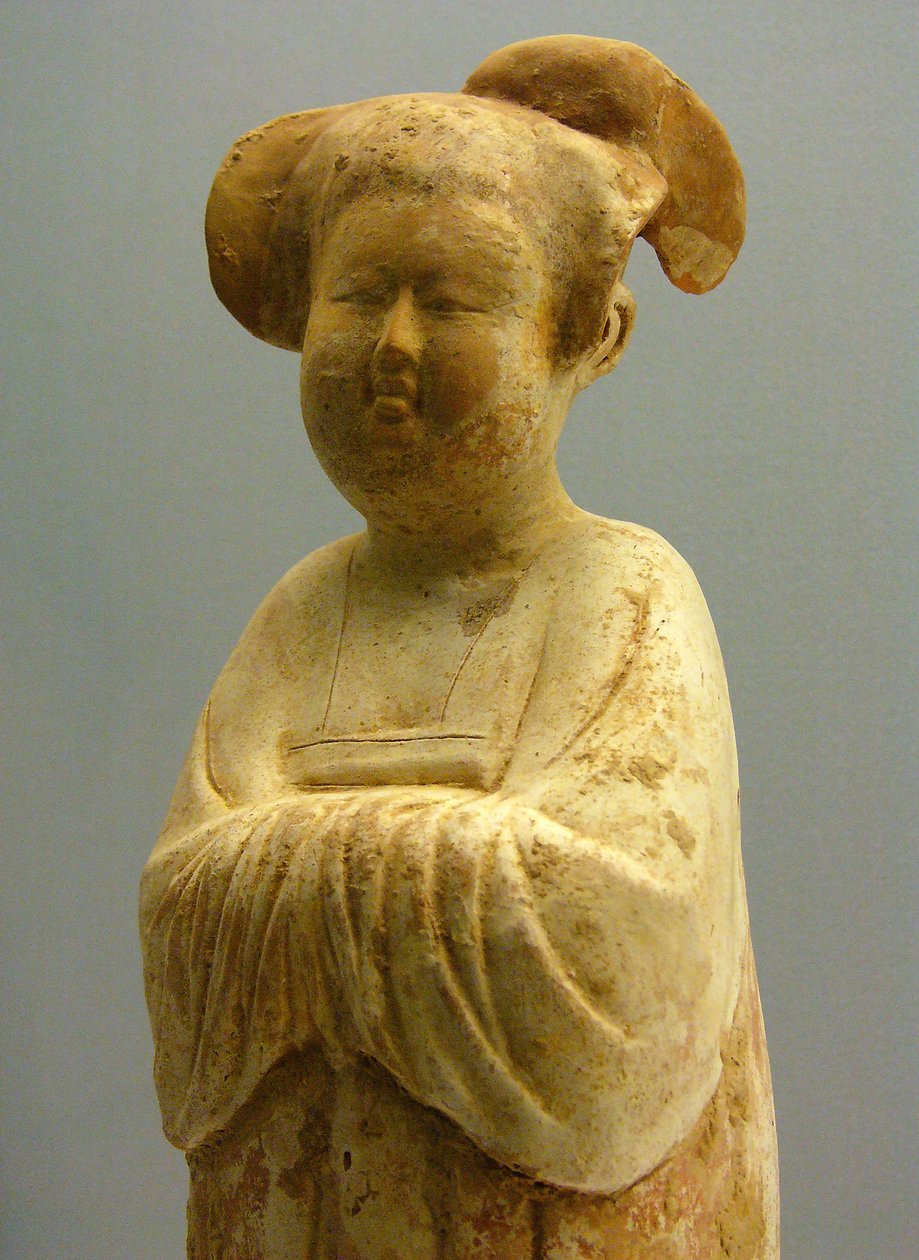 Malowana ceramika i doree, figurka kobieca, dynastia Tang (618-907), Muzeum Narodowe w Szanghaju. Fotografia, Leonard de Selva, Chiny, 2006. autorstwa Tang Dynasty Chinese School