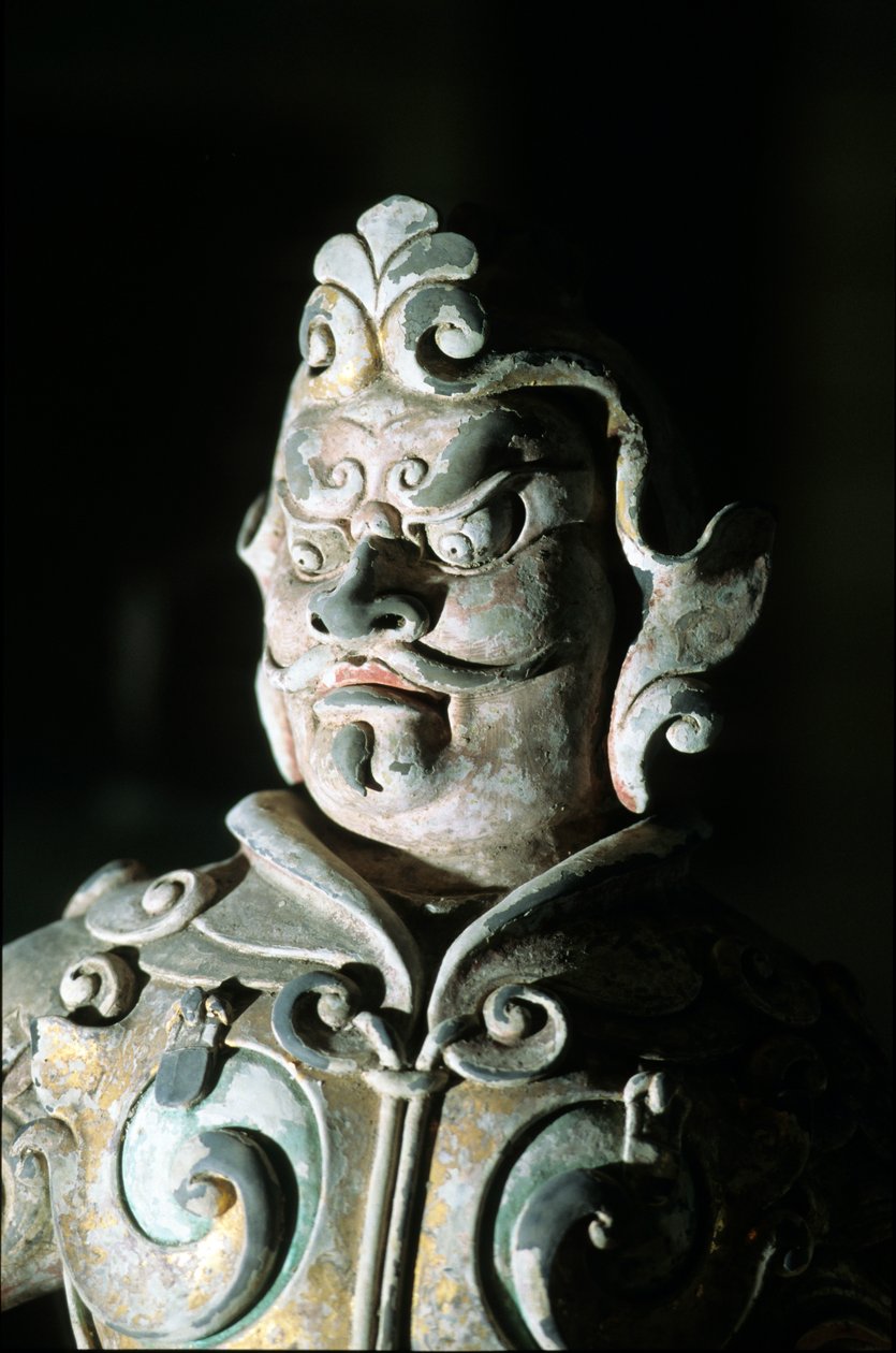 Przedstawienie wojownika, detal, 618-907 autorstwa Tang Dynasty Chinese School