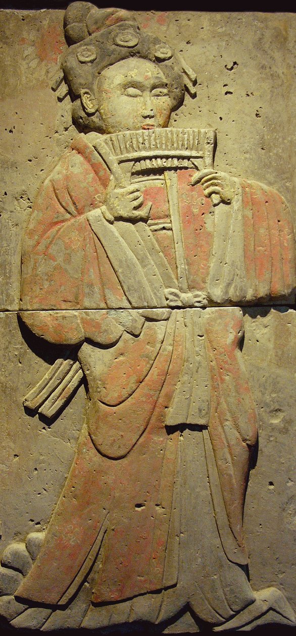Stela z terakoty z muzykiem, Dynastia Tang autorstwa Tang Dynasty Chinese School