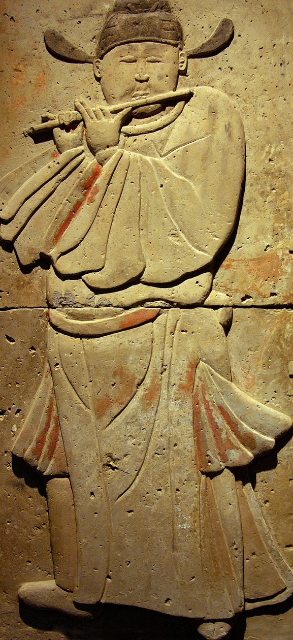 Stela z terakoty z muzykiem, Dynastia Tang autorstwa Tang Dynasty Chinese School