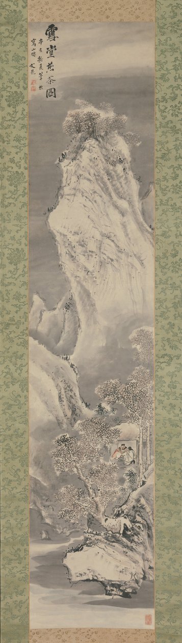 Parzenie herbaty w zaśnieżonej chacie, 1791. autorstwa Tani Buncho