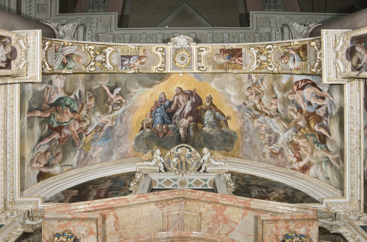 Chrystus w chwale ze św. Gaudentiusem oraz w łuku Zachariasza, Mojżesza i króla Dawida autorstwa Tanzio da Varallo