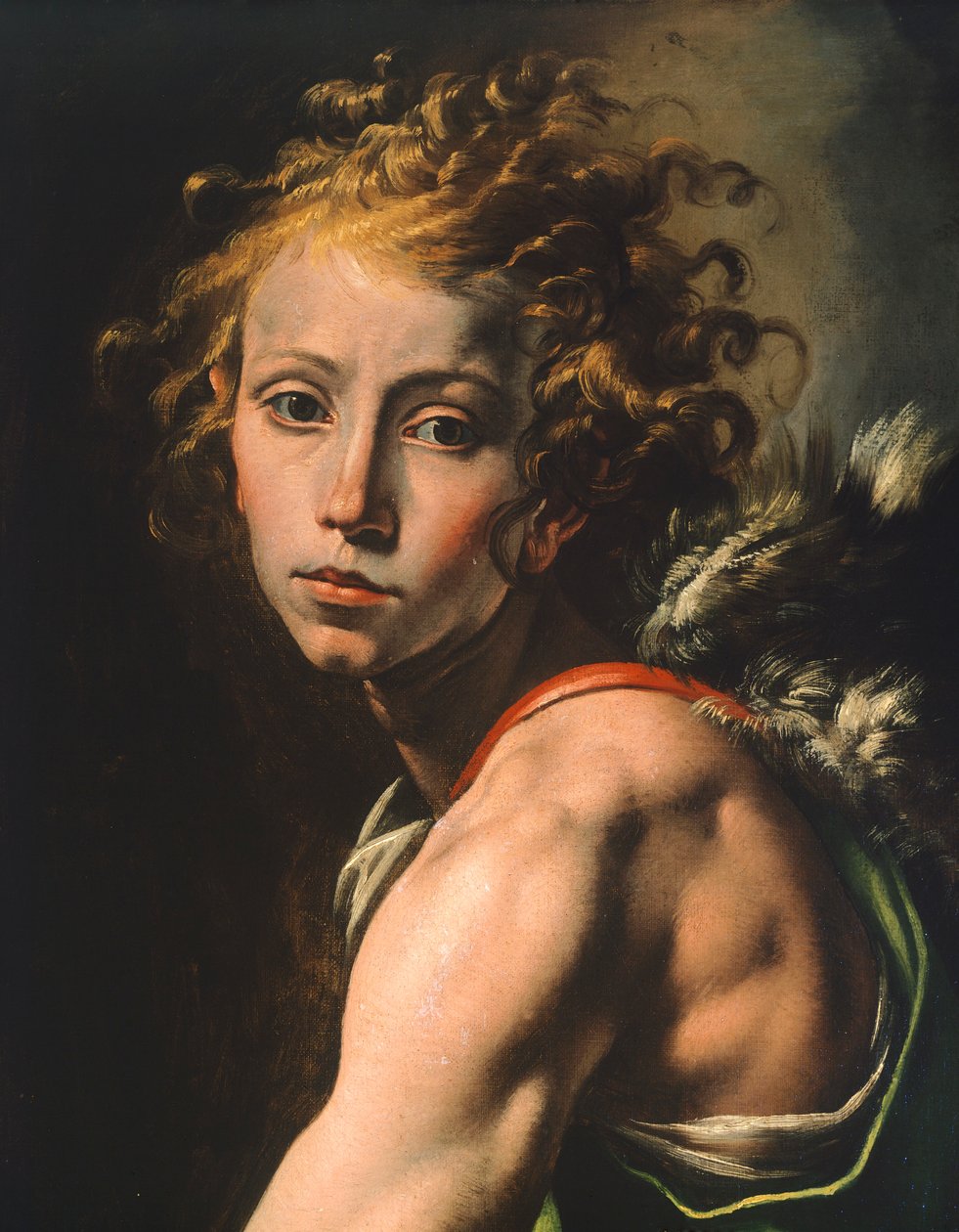 Figura Dawida, fragment Dawida z głową Goliata, Tanzio da Varallo (1575-1635) autorstwa Tanzio da Varallo