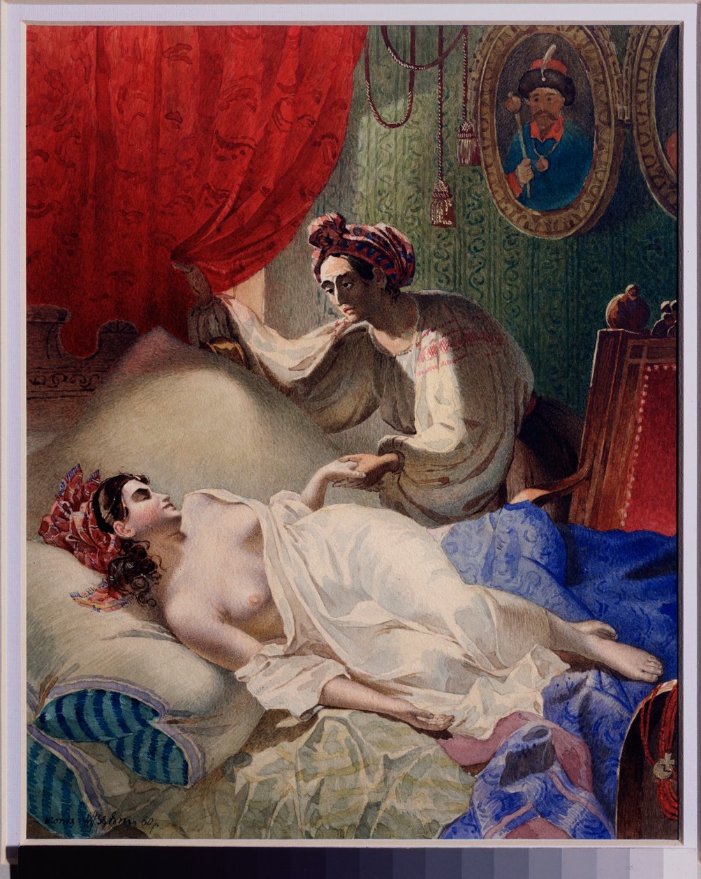 Ilustracja do wiersza Aleksandra Puszkina „Połtawa” (1799-1837). Praca Tarasa Grigoryevicha Szewczenki (Szewczenko) (1814-1861), akwarela, tusz i złoto na papierze autorstwa Taras Grigoryevich Shevchenko