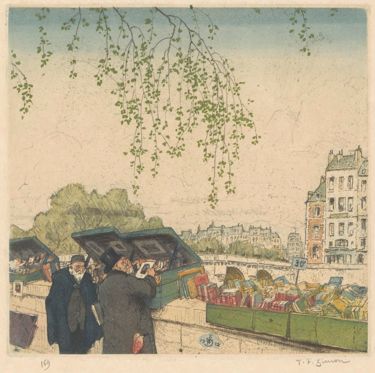 Księgarz na nabrzeżu w Paryżu autorstwa Tavík František Šimon (signed by artist)