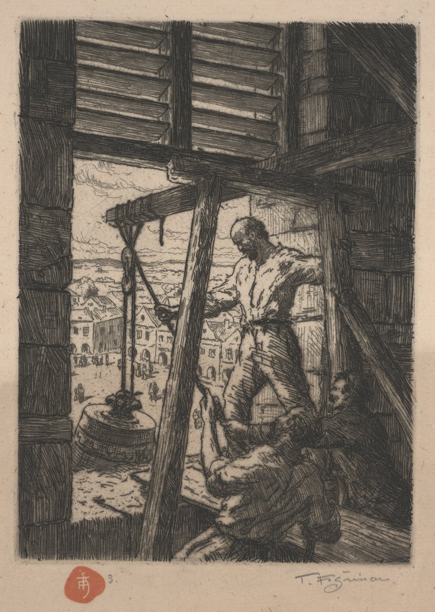 Sprowadzanie dzwonu podczas I wojny, 1917 autorstwa Tavík František Šimon