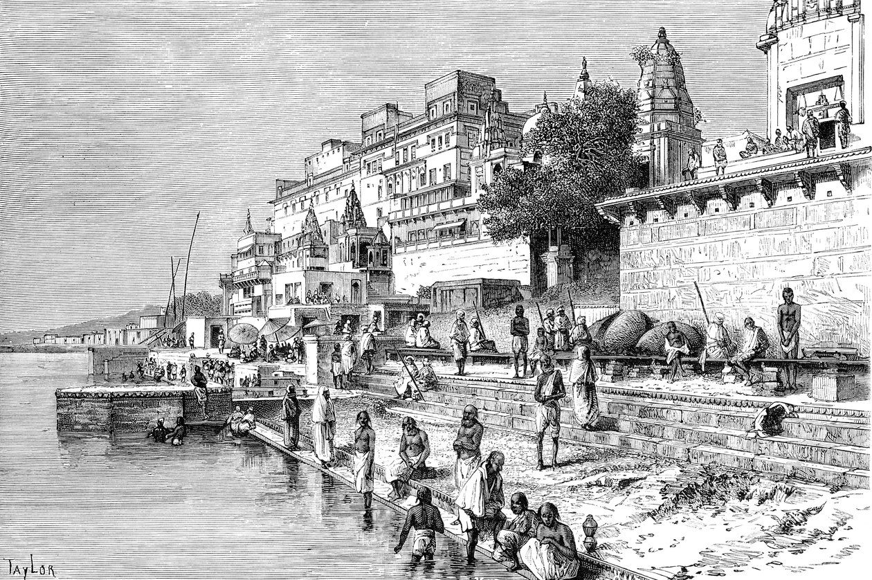 Benares Varanasi, Indie, 1895. autorstwa Taylor