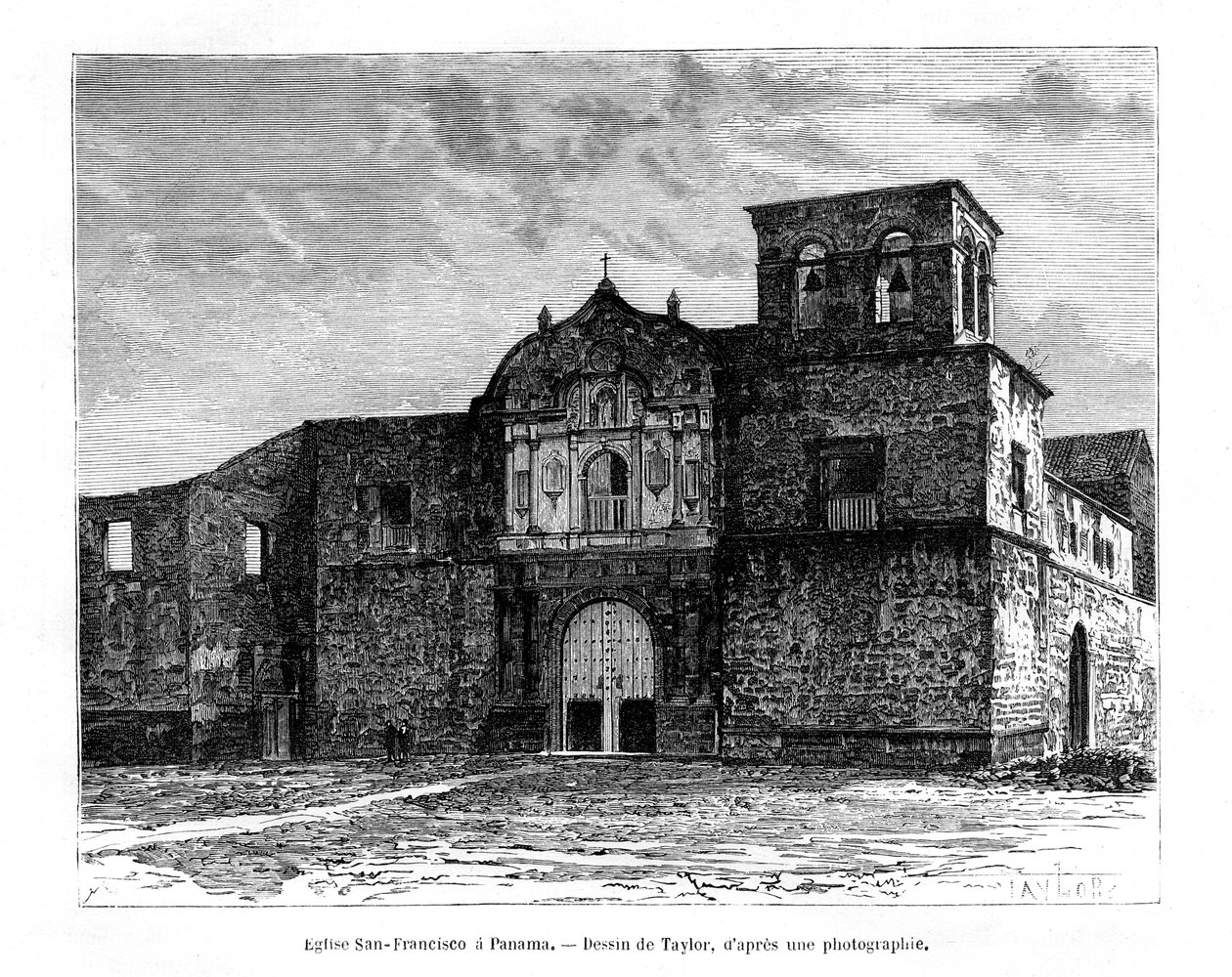 Kościół San Francisco, Panama, Ameryka Środkowa, XIX w. autorstwa Taylor