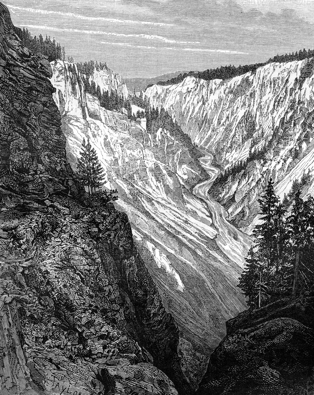 Wielki Kanion, Park Narodowy Yellowstone, USA, XIX wiek. autorstwa Taylor