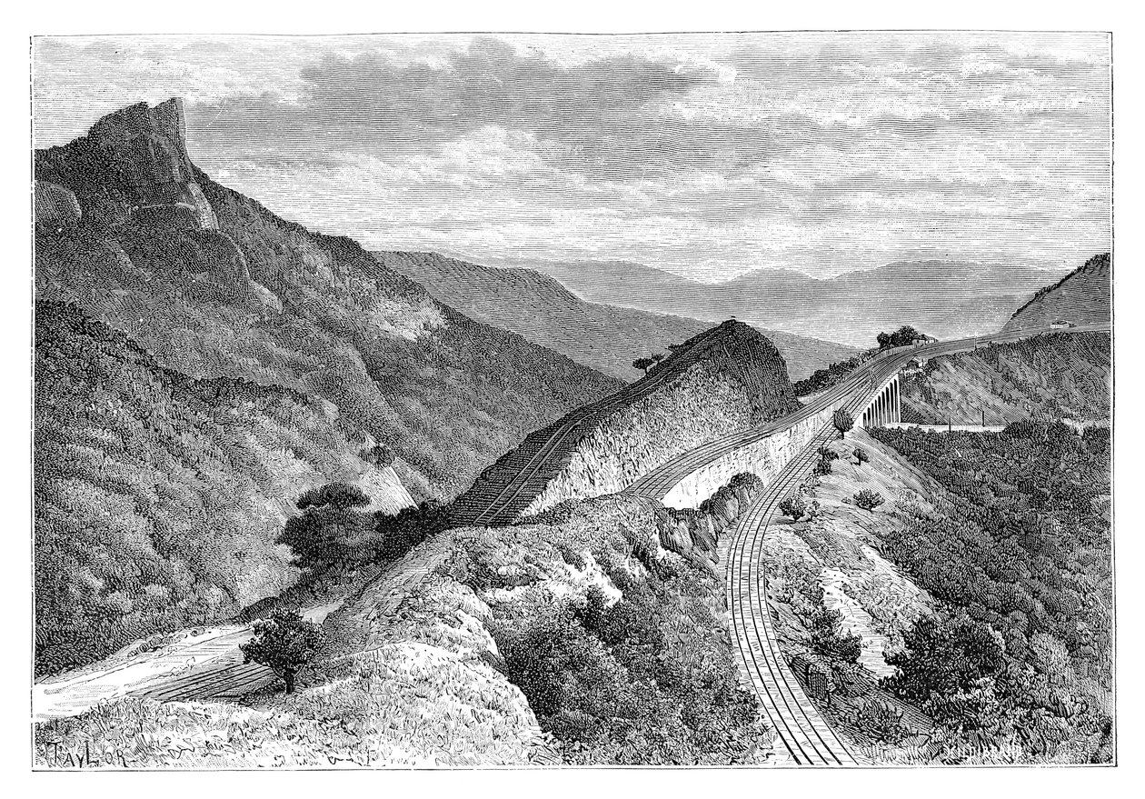 Bhor Ghat, niedaleko Khandala, Indie, 1895. autorstwa Taylor