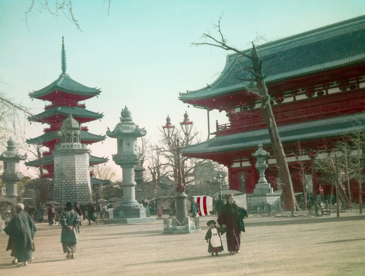 Senso - brama świątyni Ji, Tokio około 1900-1915 (zdjęcie) autorstwa Teijiro Takagi