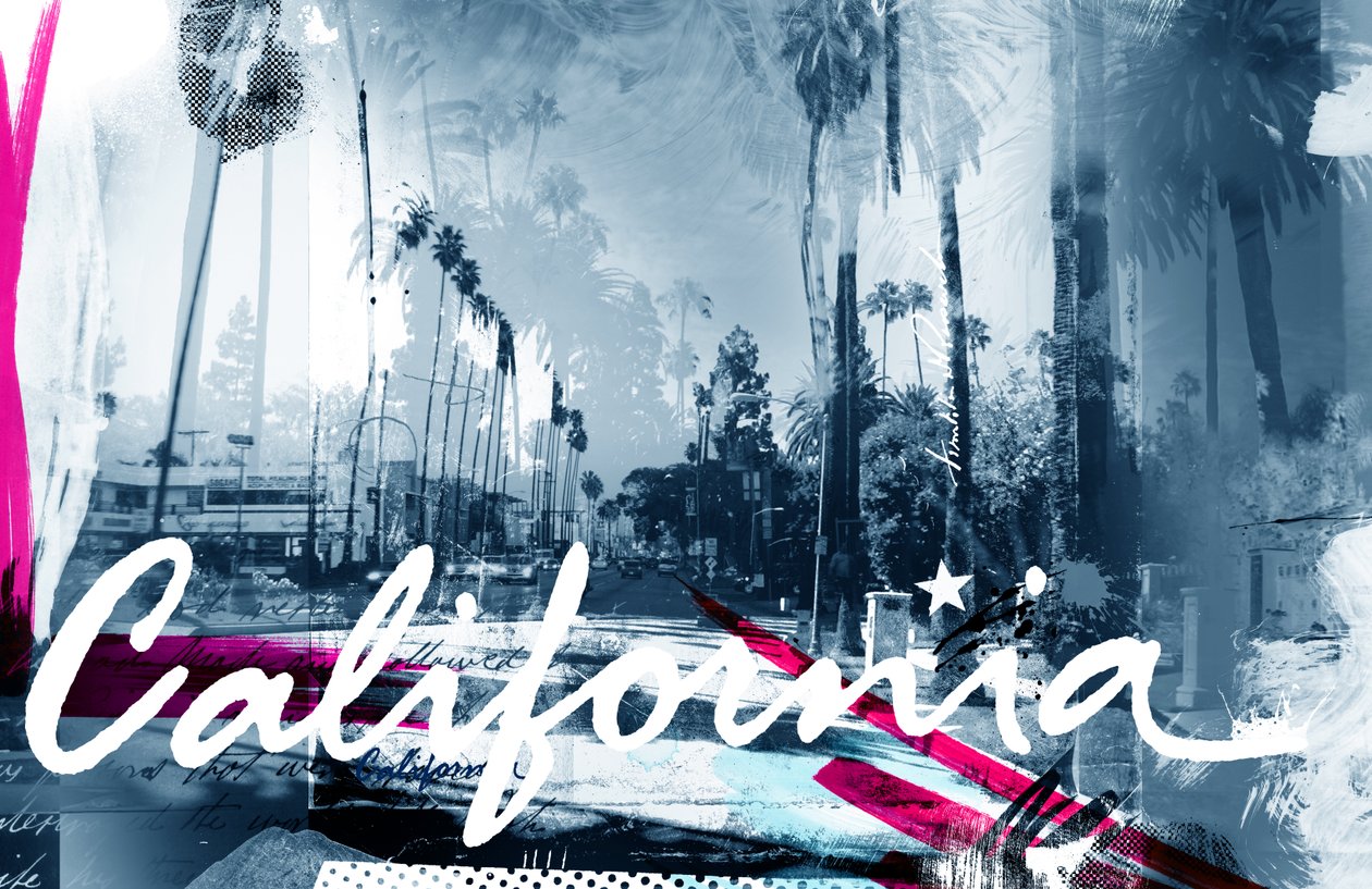 Kalifornia, 2015 (Kolaż na płótnie) autorstwa Teis Albers