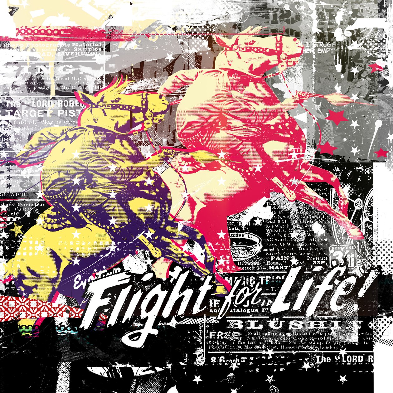 Flight for Life!, 2015 (media mieszane na płótnie) autorstwa Teis Albers