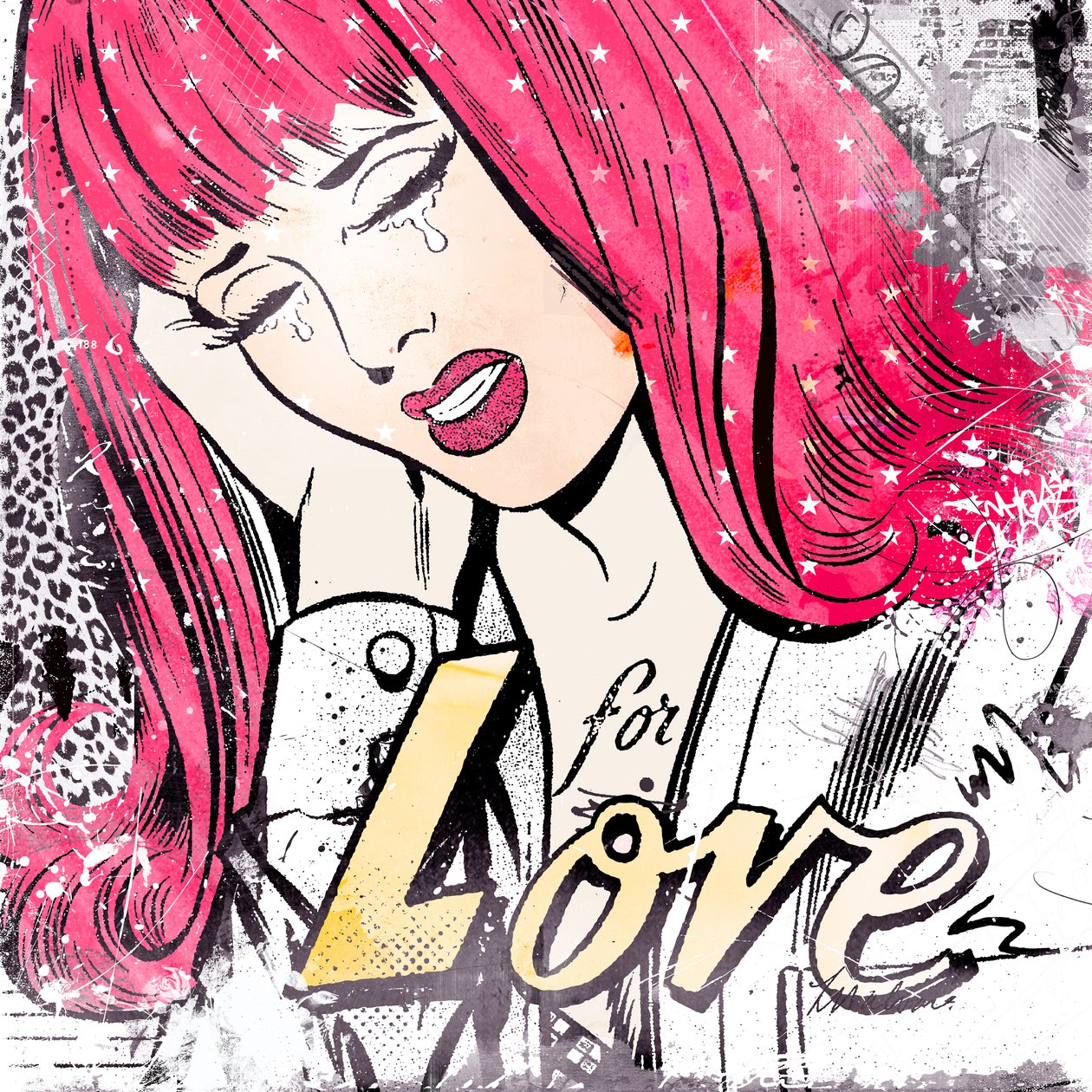 For Love, 2014 (media mieszane na płótnie) autorstwa Teis Albers