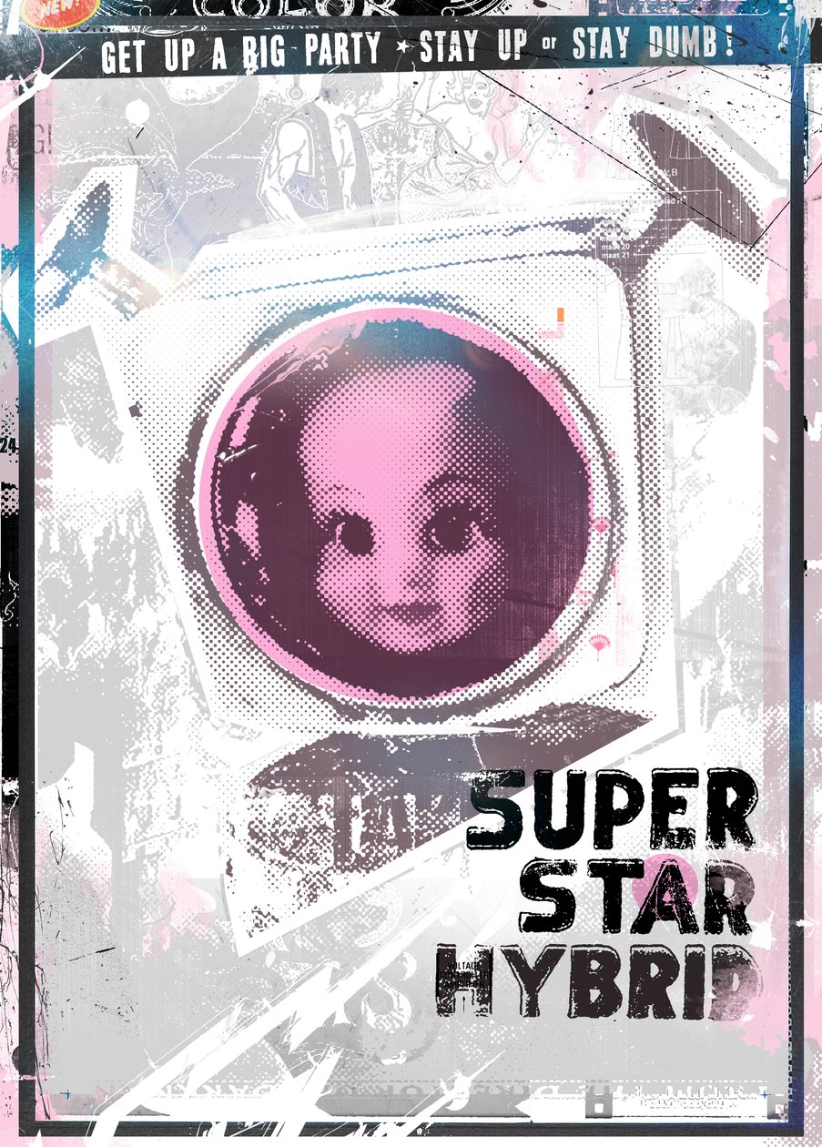Super Star Hybrid, 2016 (kolaż na płótnie) autorstwa Teis Albers