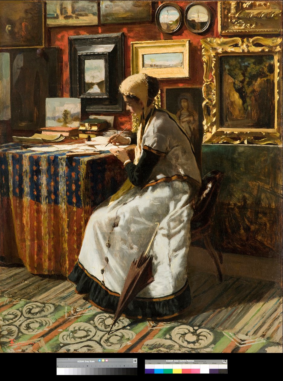 Nie mogę czekać na list Obraz Telemaco Signoriniego (1835-1901) 1867 Kolekcja prywatna autorstwa Telemaco Signorini