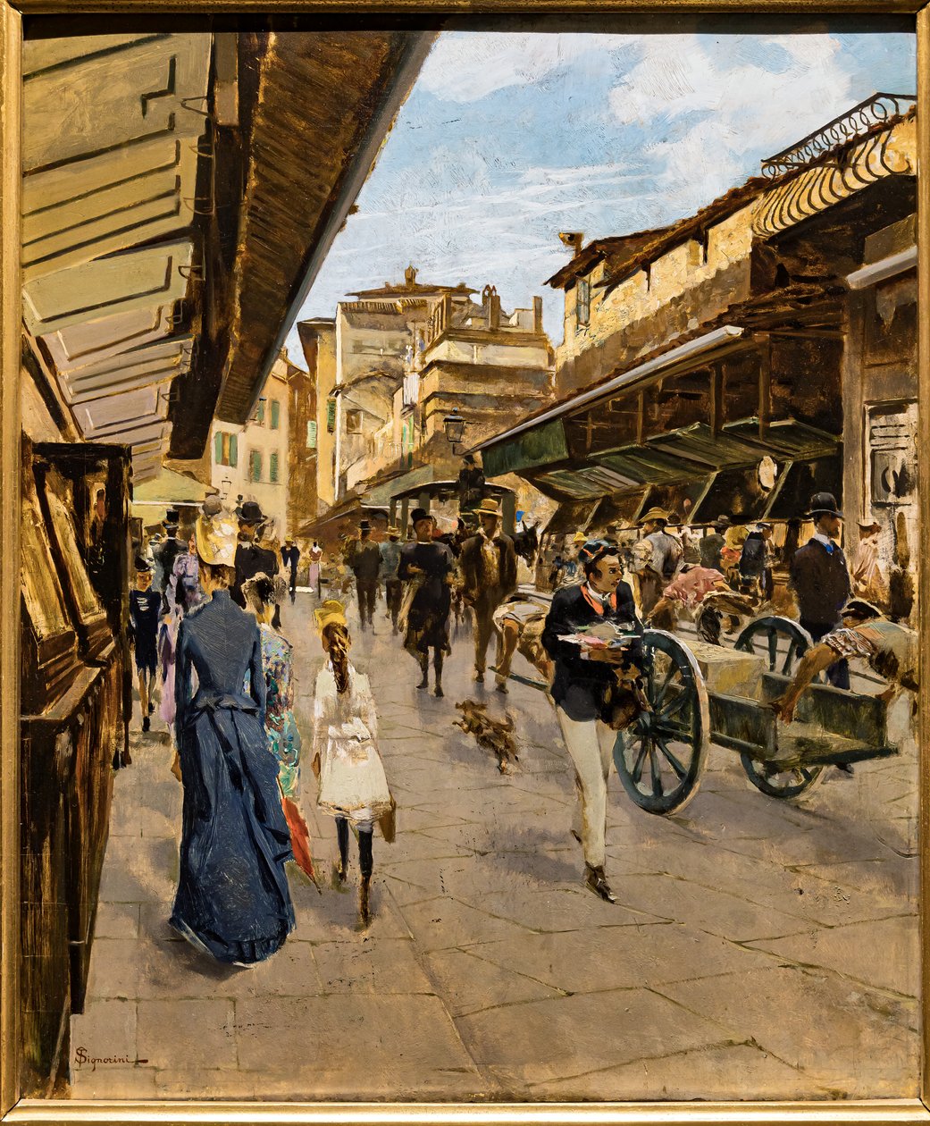 Stary Most we Florencji, ok. 1882 (olej na płótnie) autorstwa Telemaco Signorini