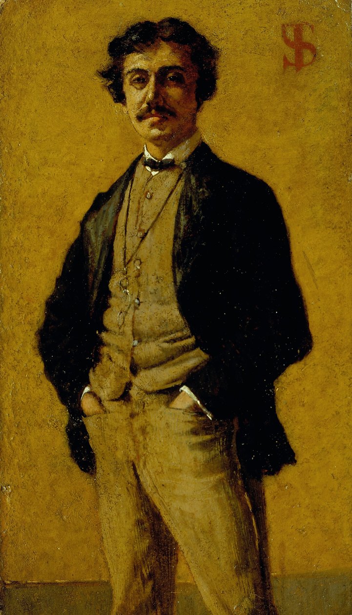 Portret Maurizio Angeli autorstwa Telemaco Signorini
