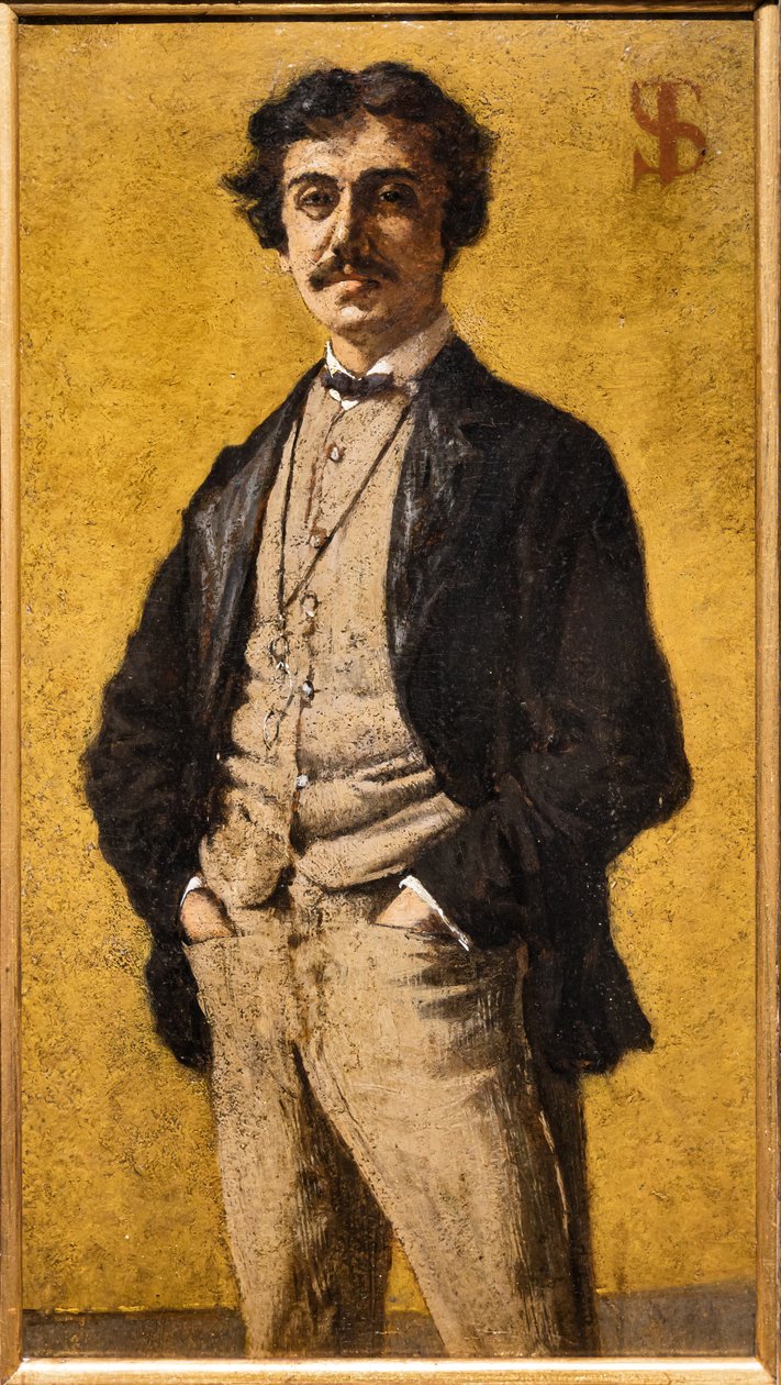 Portret Maurizio Angeli autorstwa Telemaco Signorini