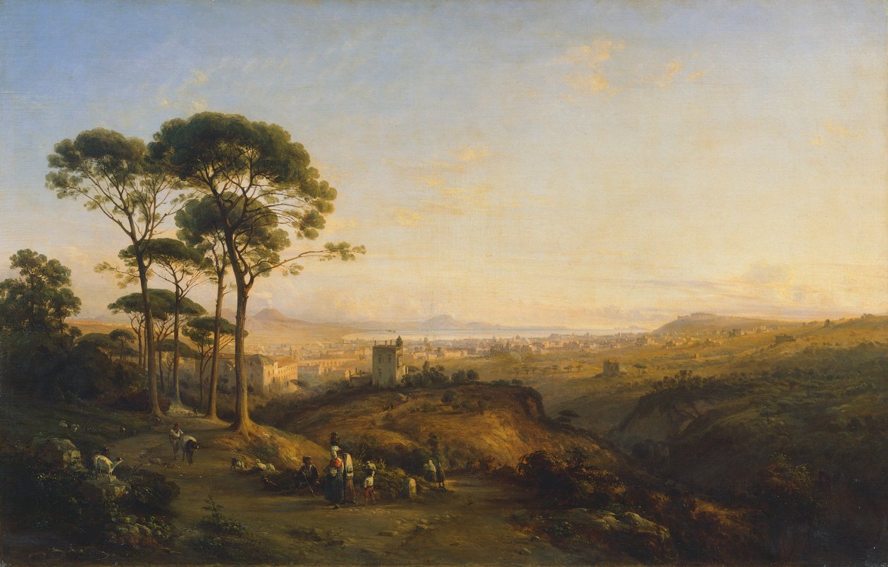Neapol z Conocchia, Teodoro Duclere 1838, olej na płótnie autorstwa Teodoro Duclere
