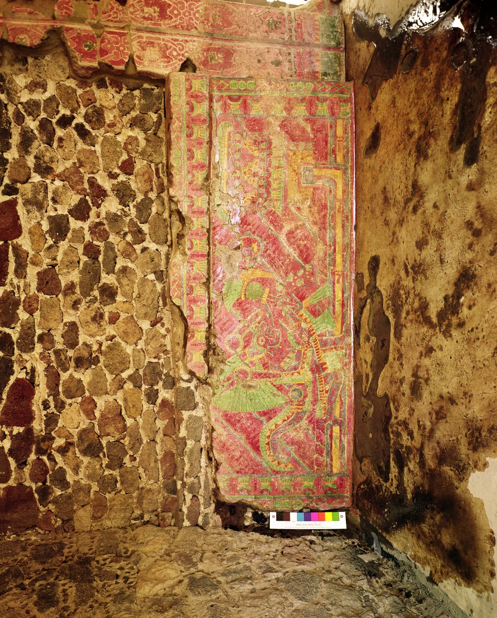 Mural z pierzastym wężem (malowidło ścienne) autorstwa Teotihuacan