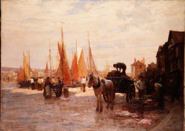 Widok na port w Brixham, Devon autorstwa Terrick Williams