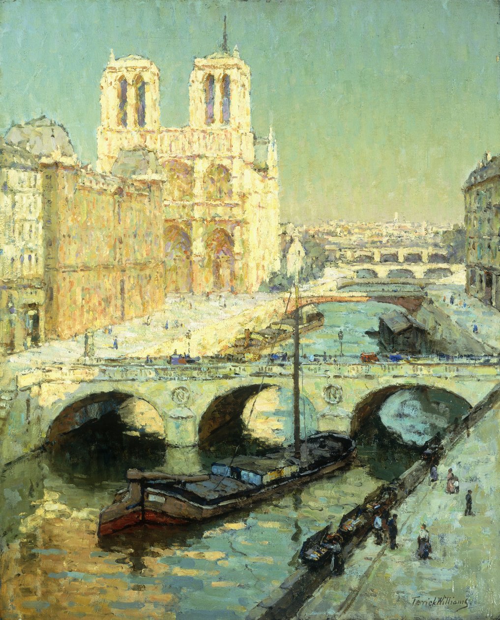 Notre Dame, Paryż (olej na płótnie) autorstwa Terrick Williams