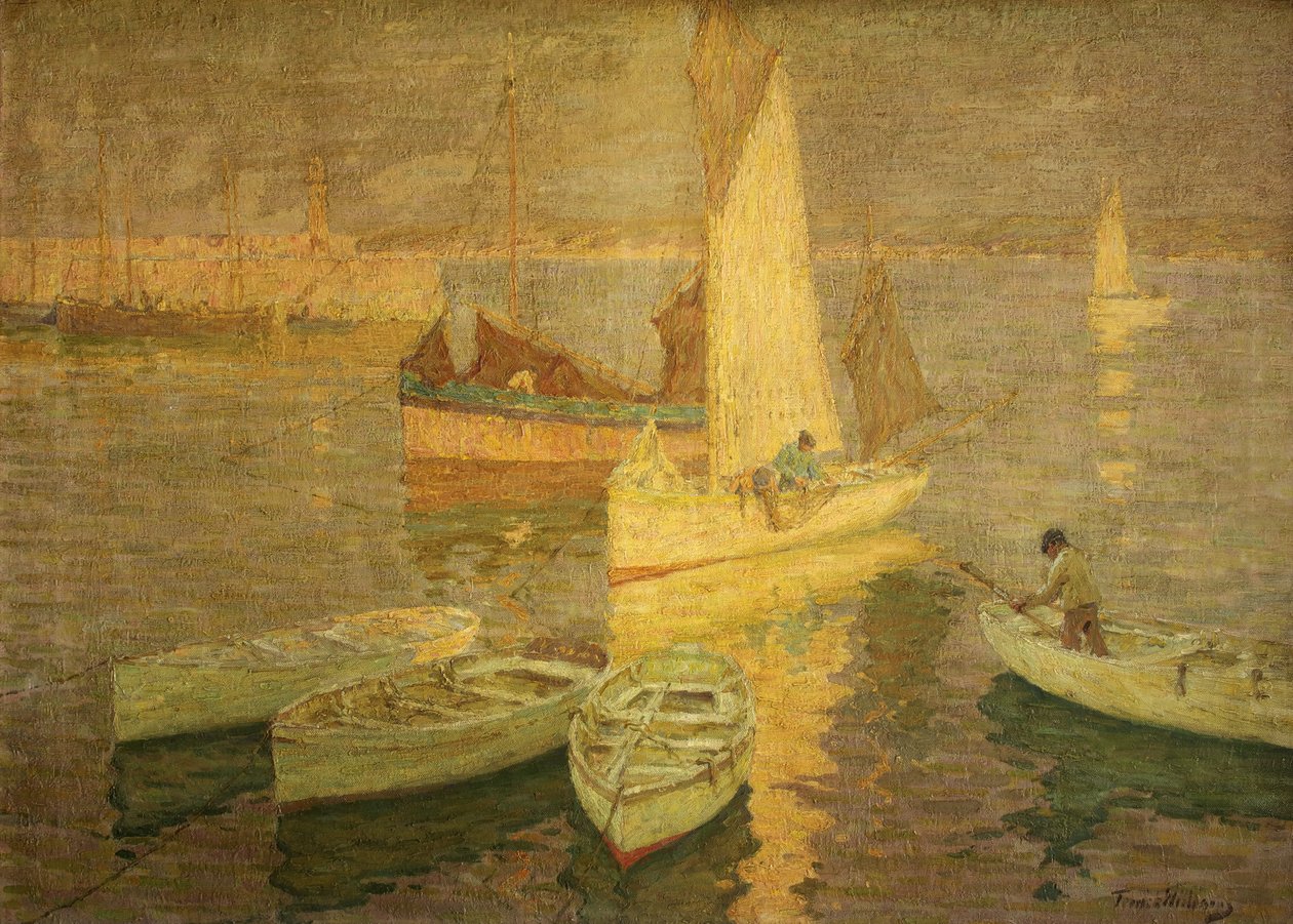 Sunset Glow, St Ives, ok. 1925 (olej na płótnie) autorstwa Terrick Williams