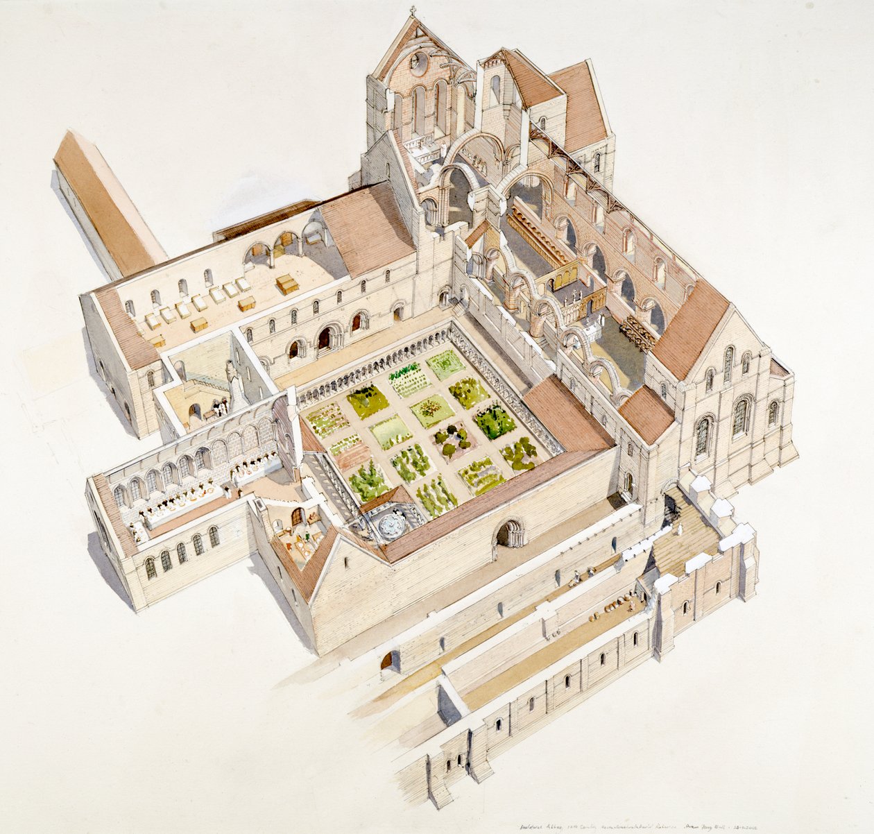 Opactwo Buildwas, XII wiek, ok. 1990-2010 autorstwa Terry Ball