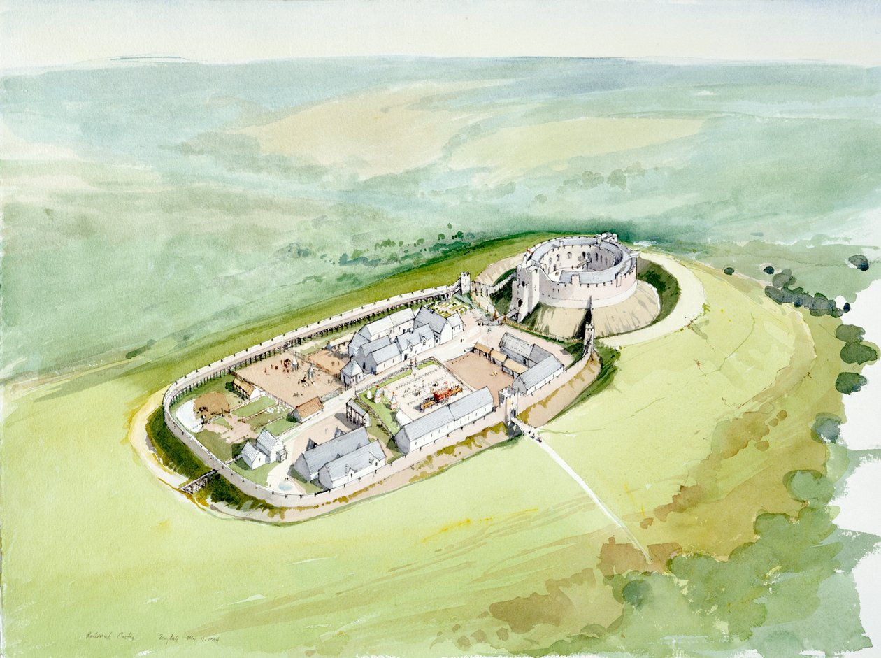 Zamek Restormel, XIV wiek, ok. 1990-2010 autorstwa Terry Ball