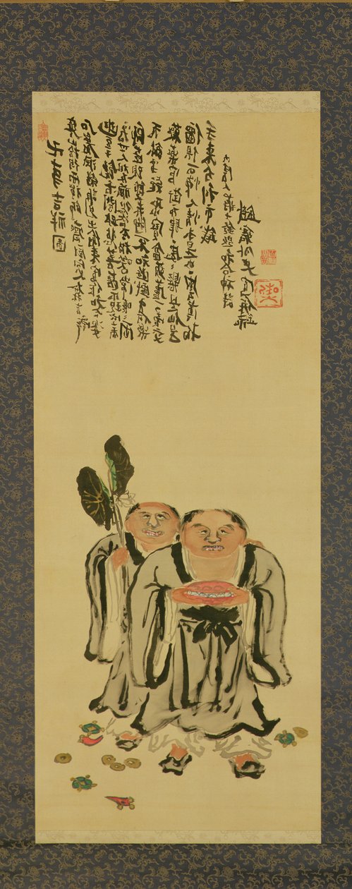 Kanzan i Jittoku autorstwa Tessai Tomioka (1836-1924) autorstwa Tessai Tomioka
