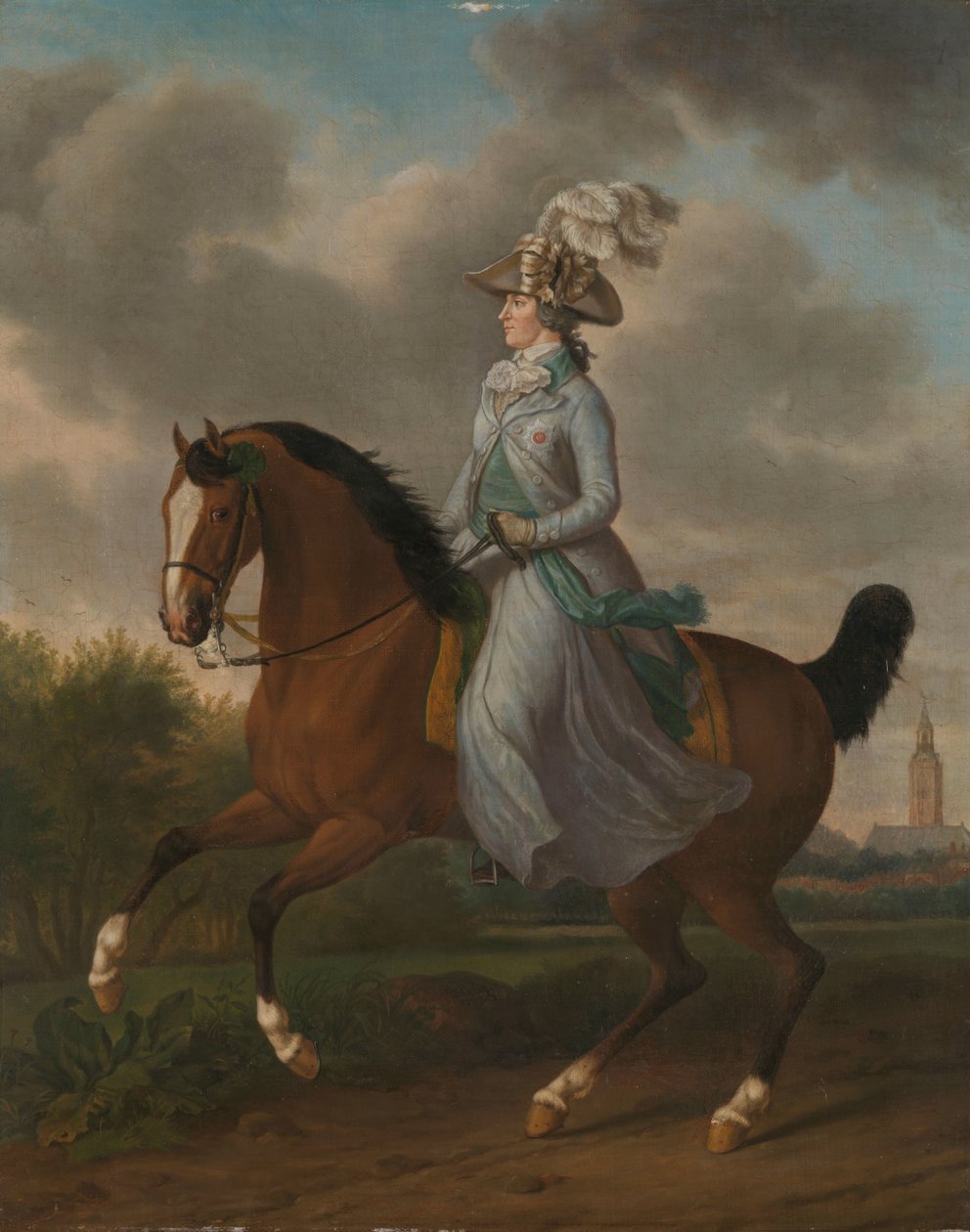 Frederika Sophia Wilhelmina z Prus (1751-1820), portret konny żony księcia Willema V autorstwa Tethart Philip Christian Haag