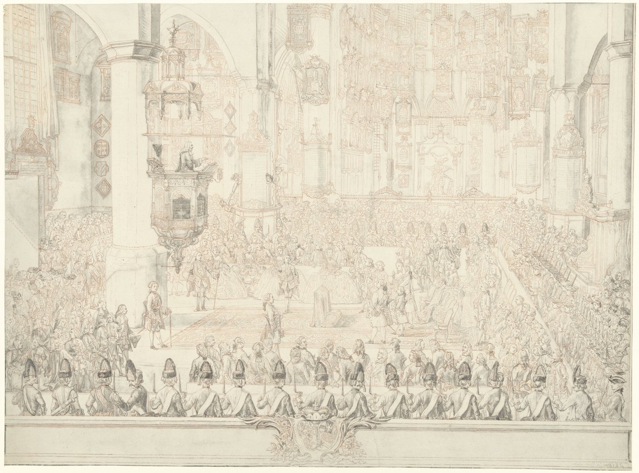Małżeństwo Karela Christiana van Nassau-Weilburga z księżną Karoliną, 1760 autorstwa Tethart Philip Christian Haag