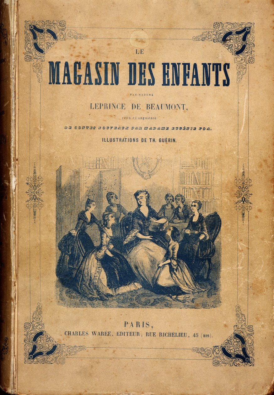 Gospodyni w otoczeniu młodych dziewcząt - w „Sklepie dziecięcym” pani Leprince de Beaumont, il. Guerin, Waree autorstwa Th. (after) Guerin