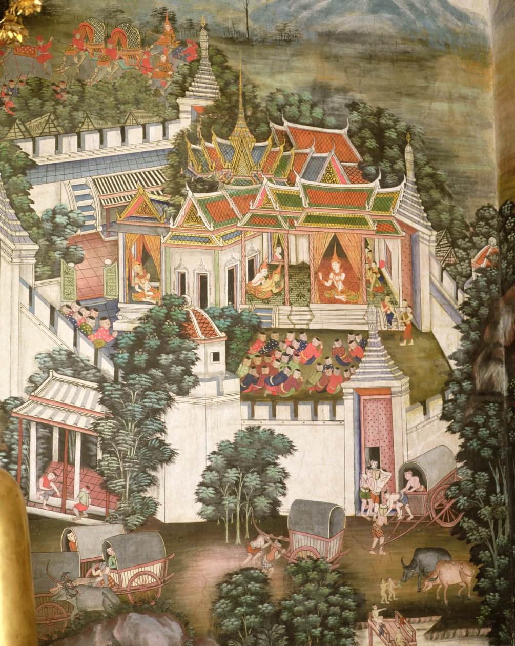 Pałac obronny (malarstwo ścienne) autorstwa Thai School