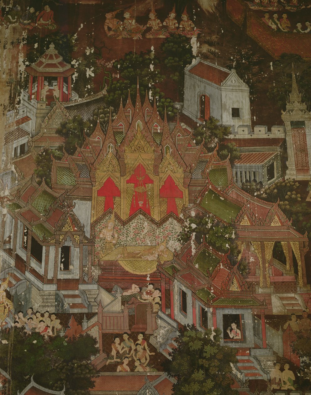 Narodziny księcia, Wat Suthat, Bangkok autorstwa Thai School