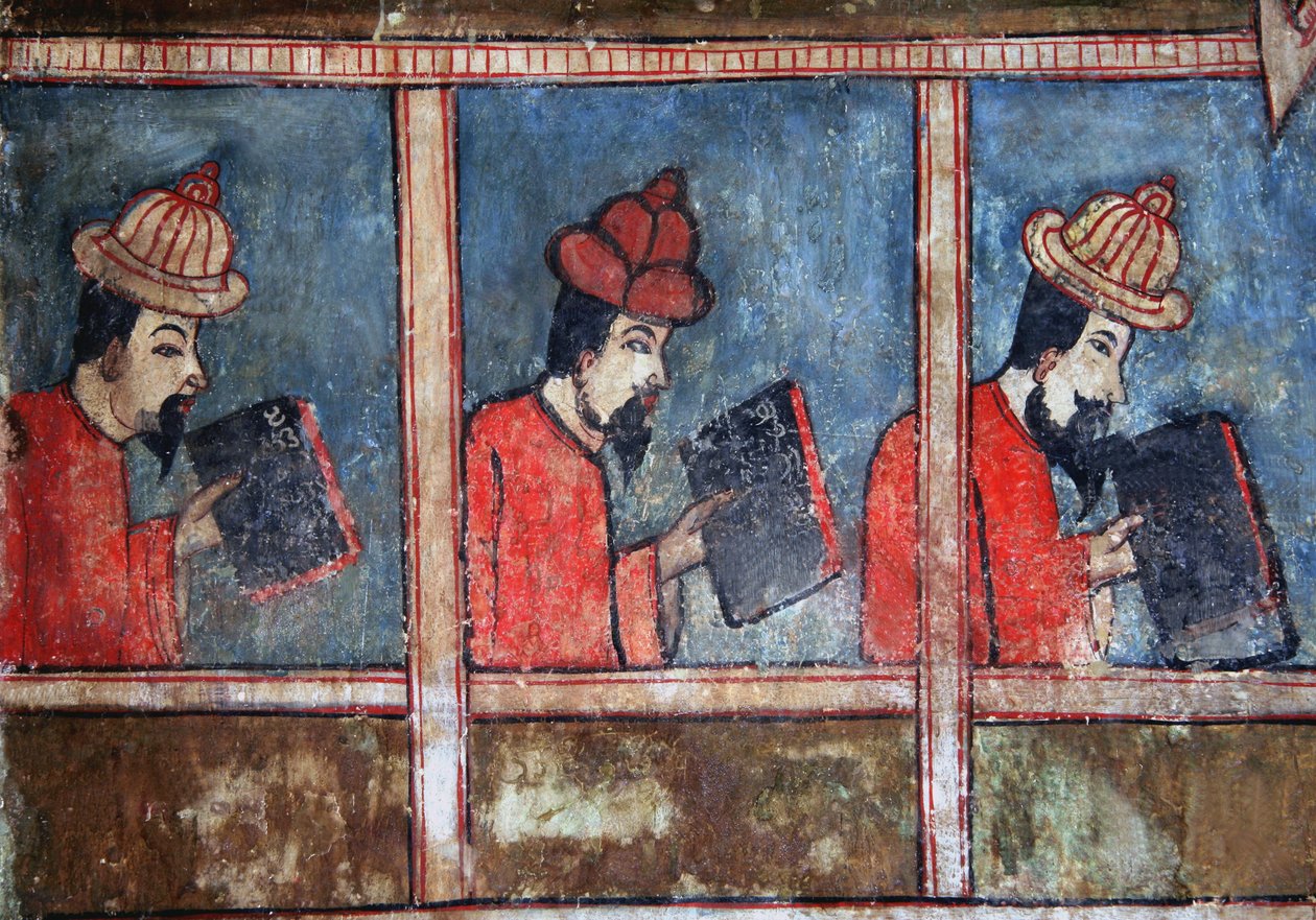 Detal kupców chińskich (mural) autorstwa Thai School