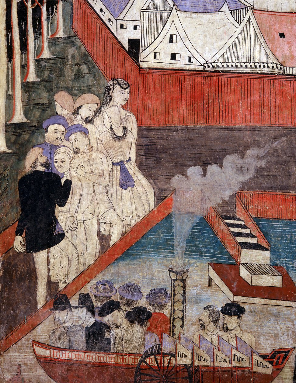 Handlowcy zagraniczni i kupcy chińscy (mural) autorstwa Thai School