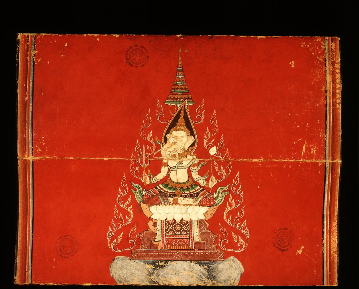 Manuskrypt Ganesha dotyczący treningu słoni (wc na papierze) autorstwa Thai School