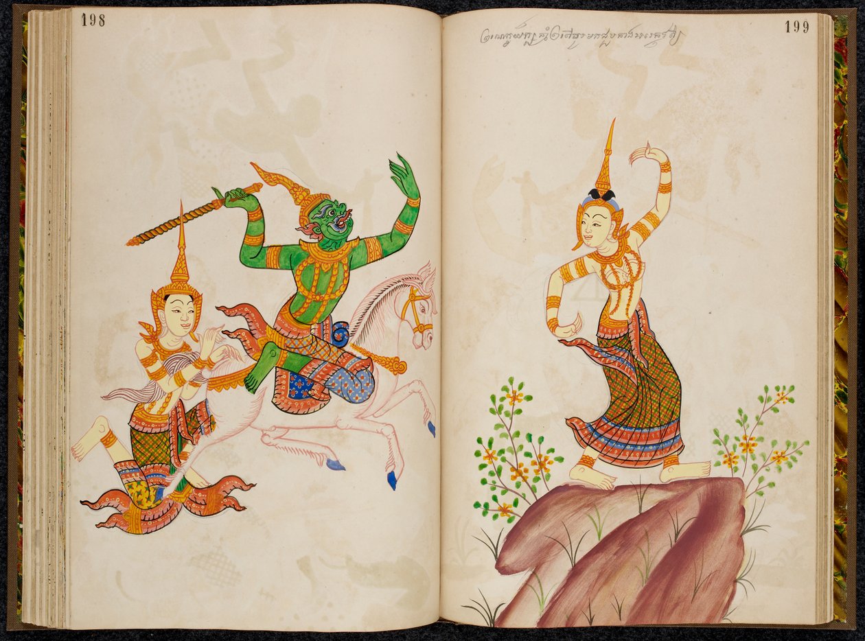 Scena z tajskiej wersji Vidhura-pandita Jataka. autorstwa Thai School
