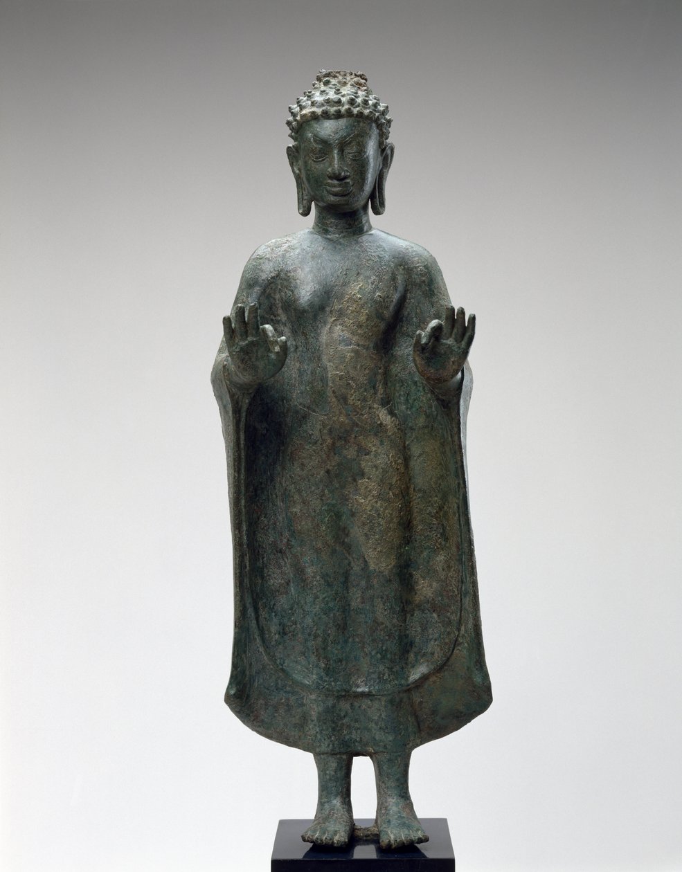 Stojący Budda, koniec VIII wieku (brąz) autorstwa Thai School
